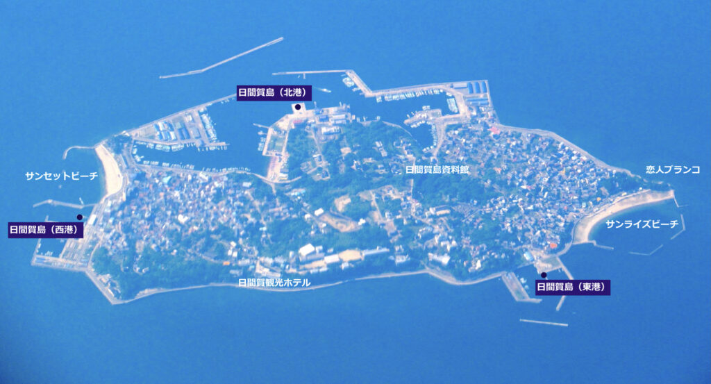 日間賀島空撮MAP