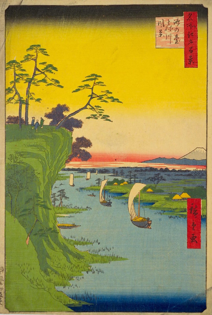 『名所江戸百景』鴻の台とね川風景