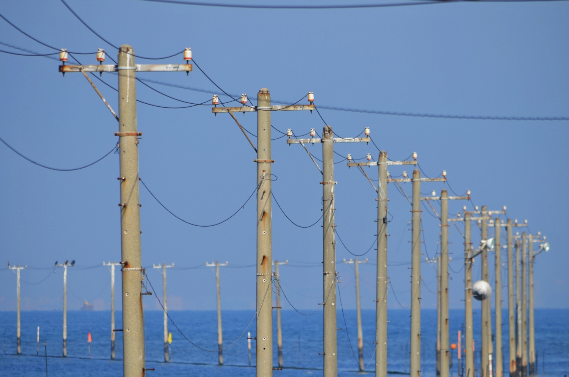 牛込海岸・海中電柱