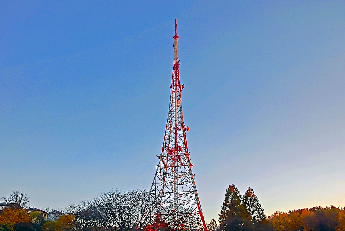 神奈川県立三ツ池公園テレビ神奈川の送信塔
