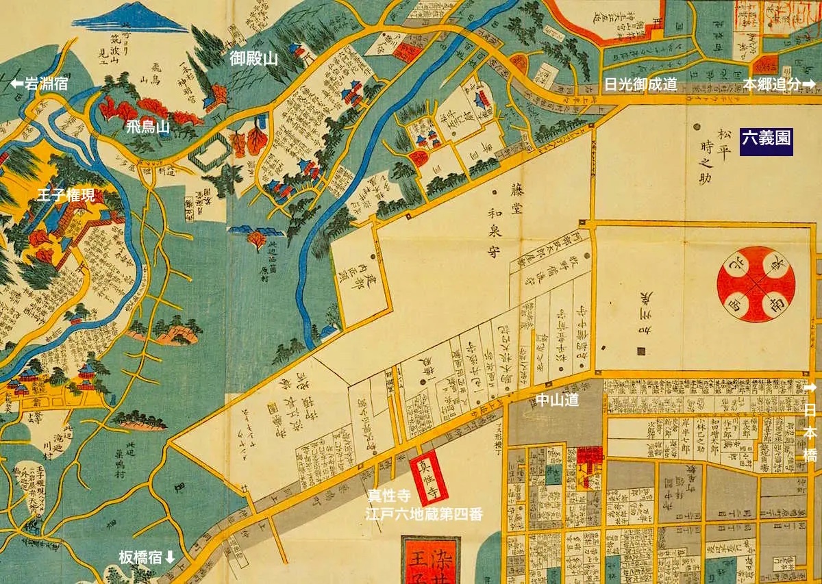 江戸切絵図に見る 六義園