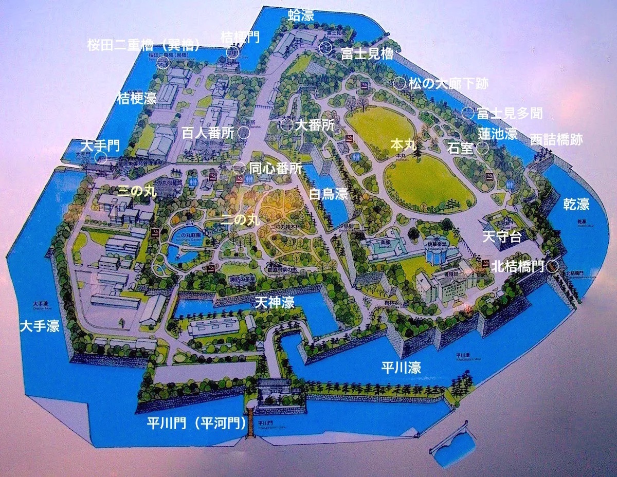 皇居東御苑園内図