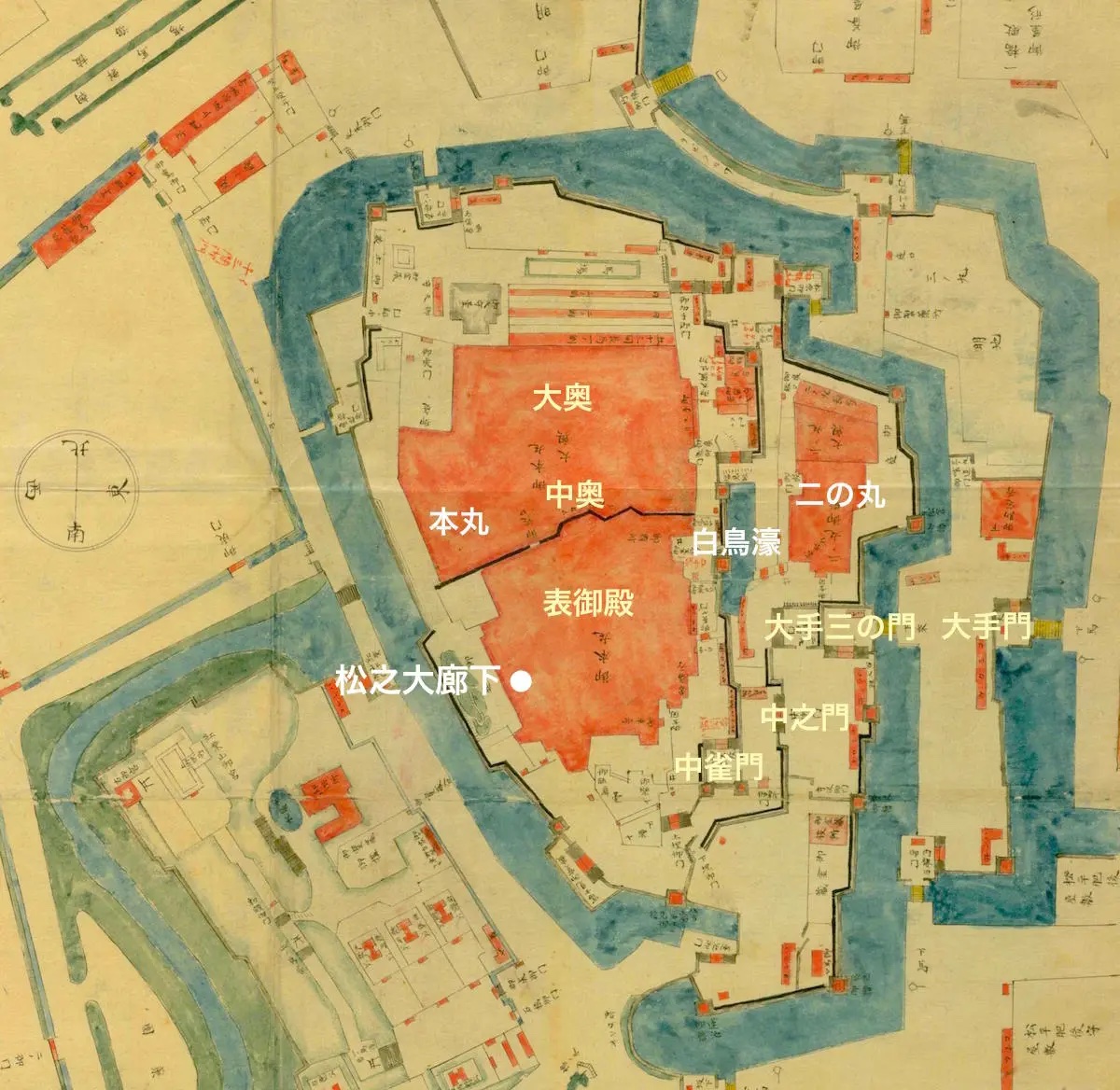 古地図に見る松之大廊下