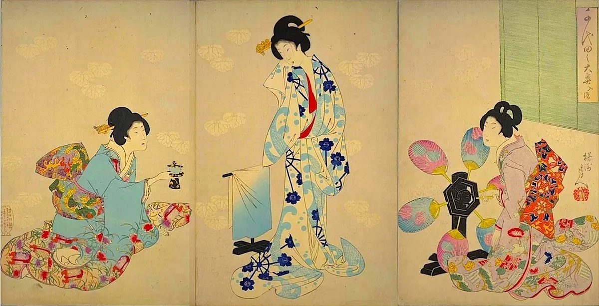 楊洲周延『千代田之大奥』から「入浴」
