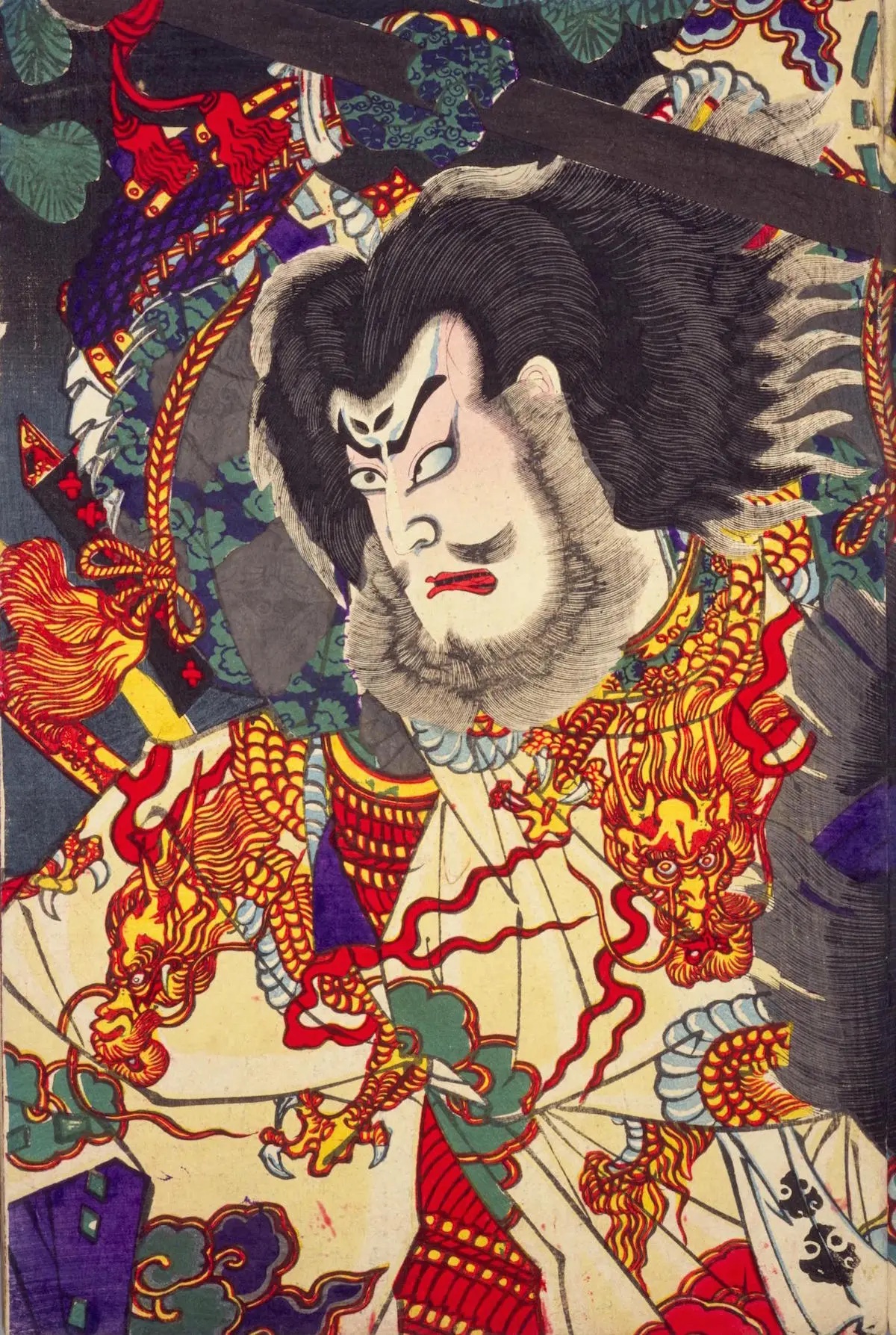 豊原国周『平将門島広山討死の場』（明治23年）