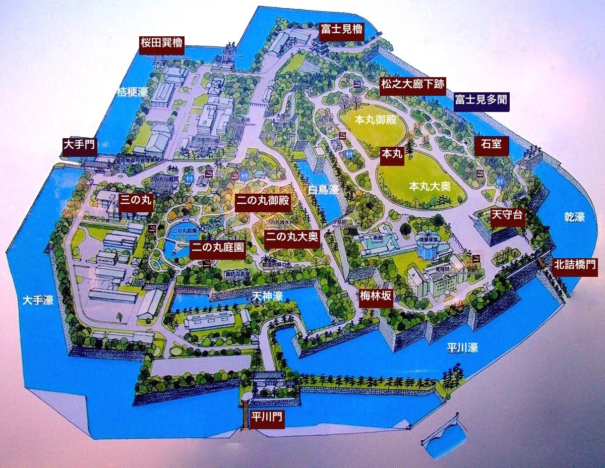 皇居東御苑園内図