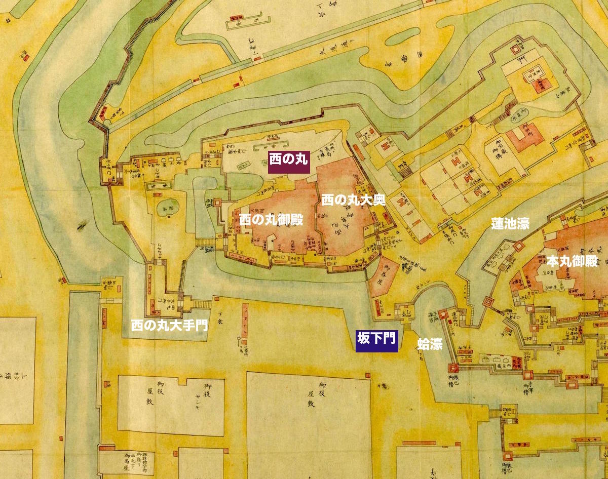 江戸城西の丸古地図