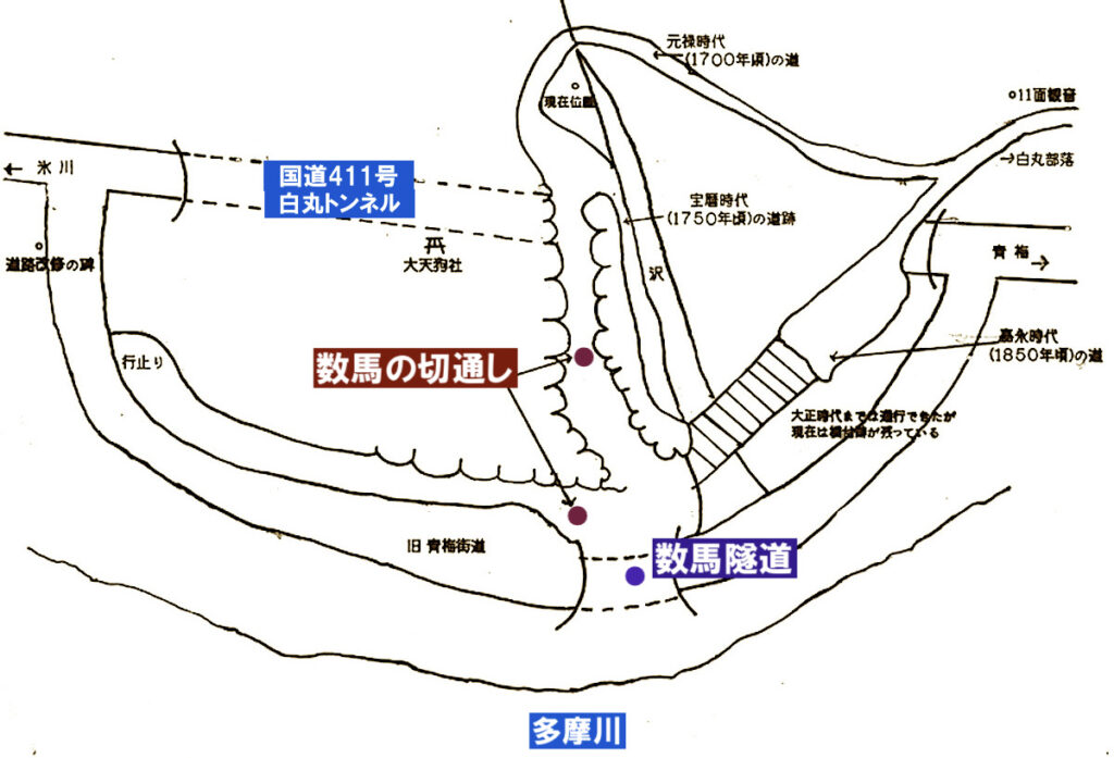 数馬の切通し