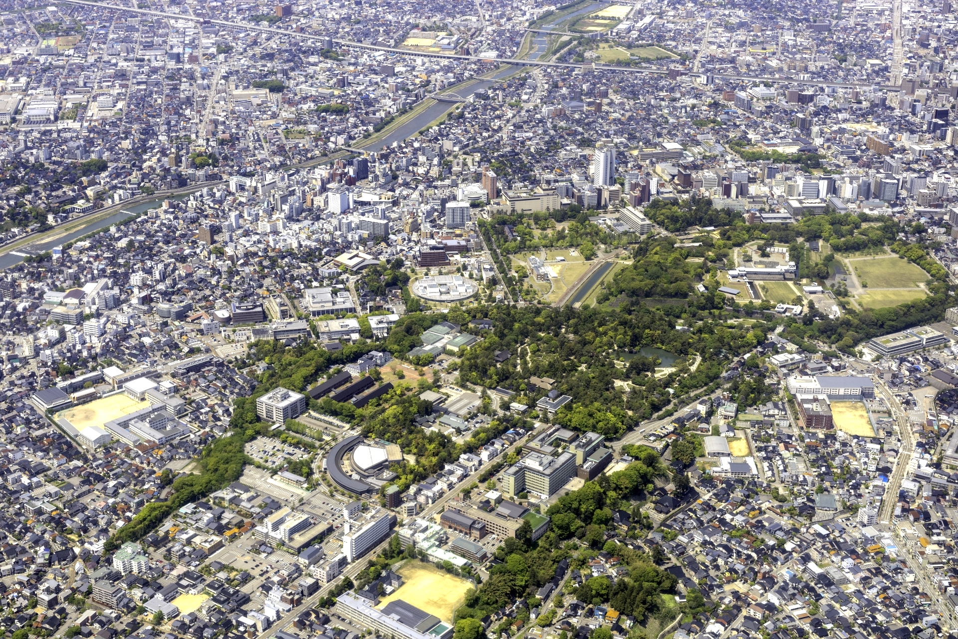 兼六園・金沢城（空撮）