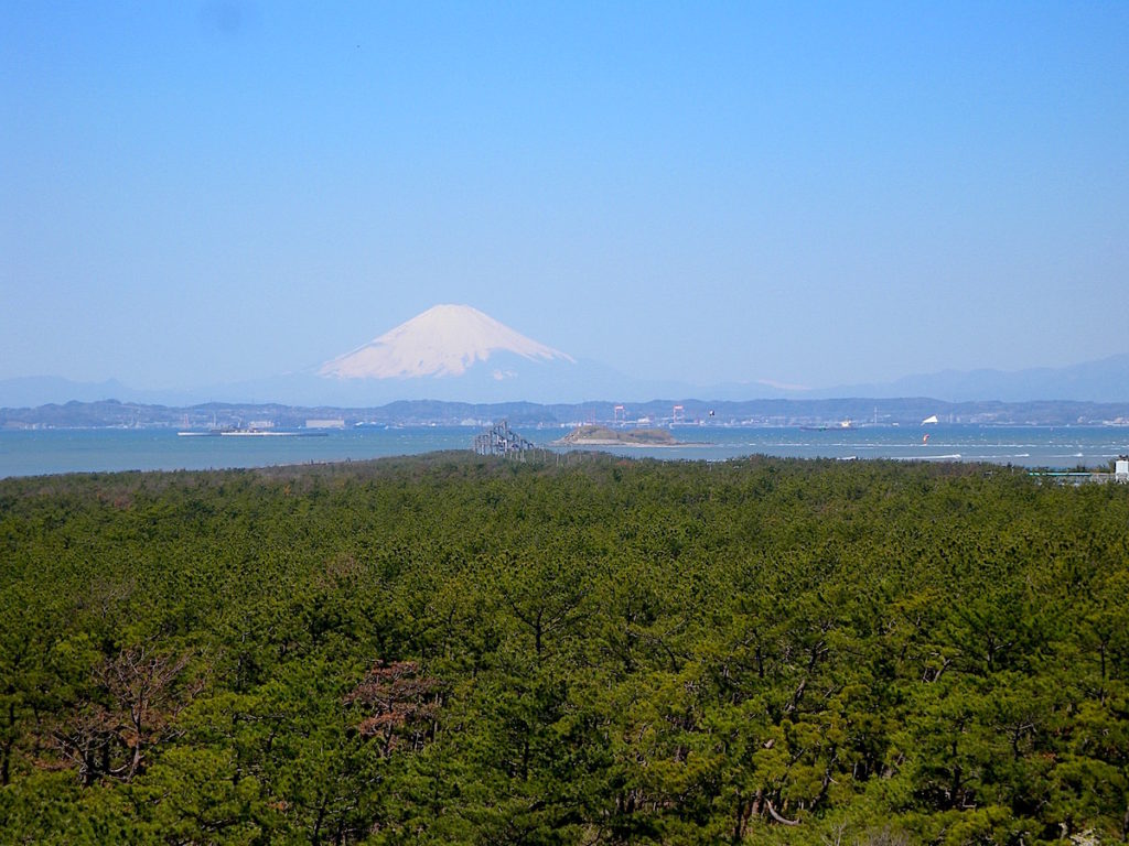 富津岬と富士山