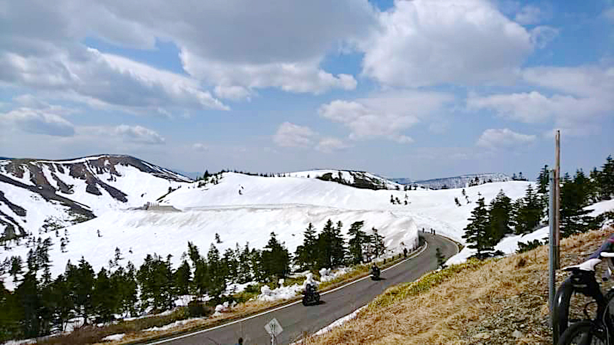 志賀草津高原ルート開通/雪の回廊