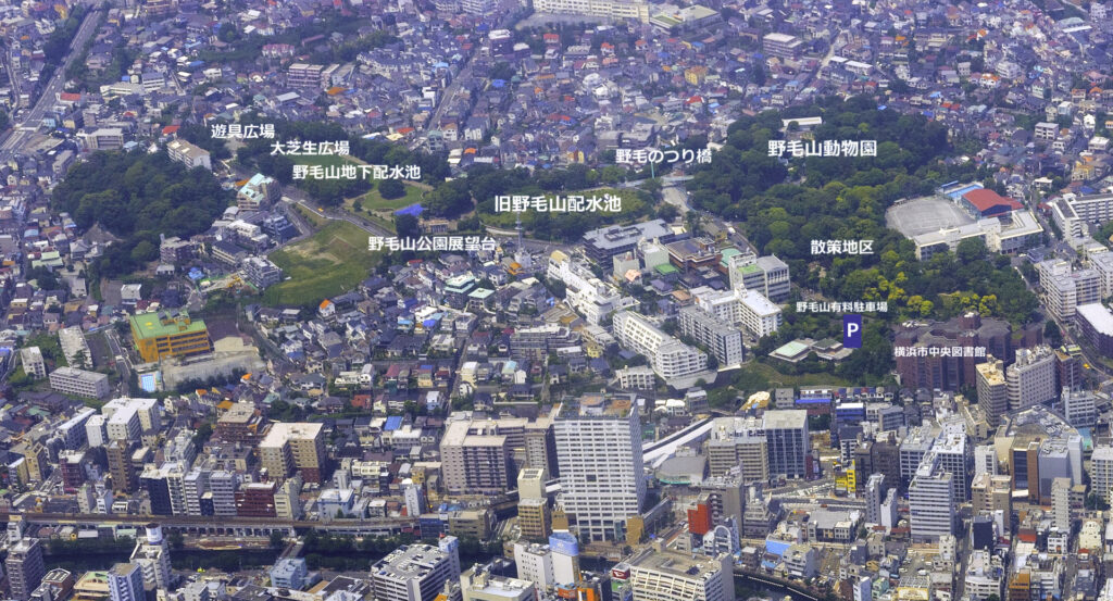 野毛山公園空撮MAP