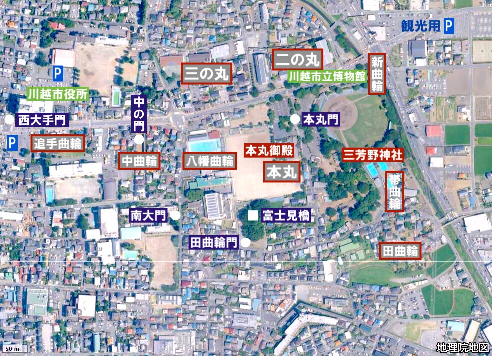 川越城縄張り図