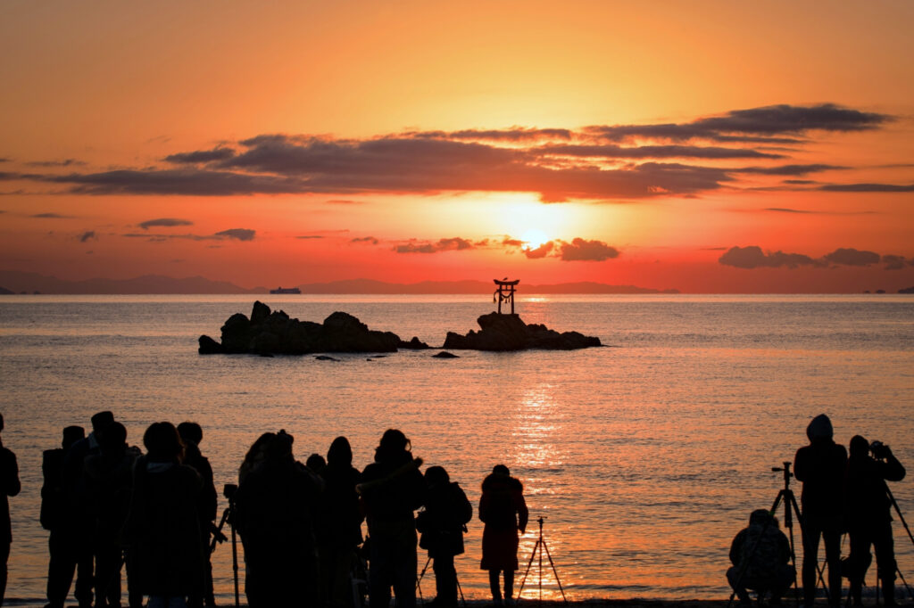 大分県絶景・奈多海岸の朝日