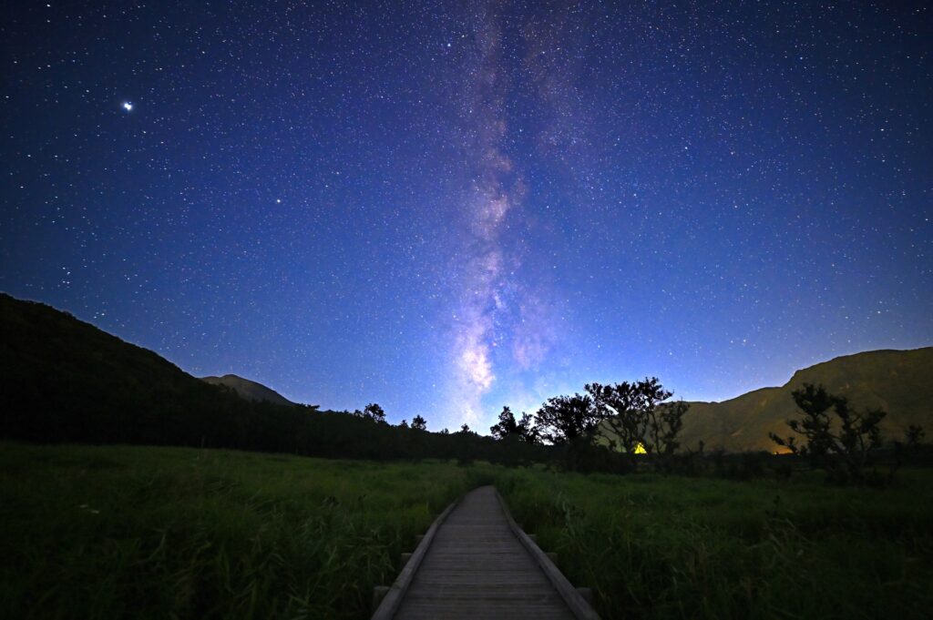 大分県絶景・タデ原湿原の天の川