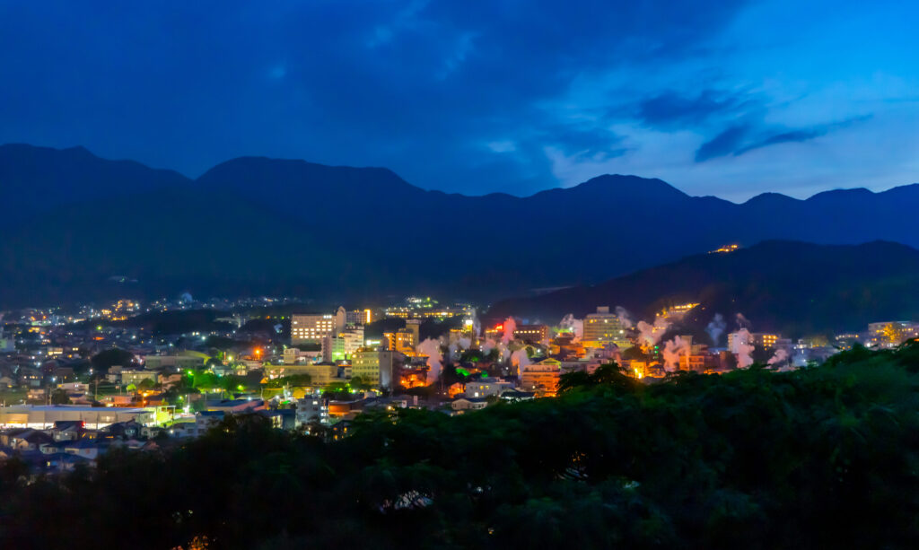 大分県絶景・湯けむり展望台の夜景
