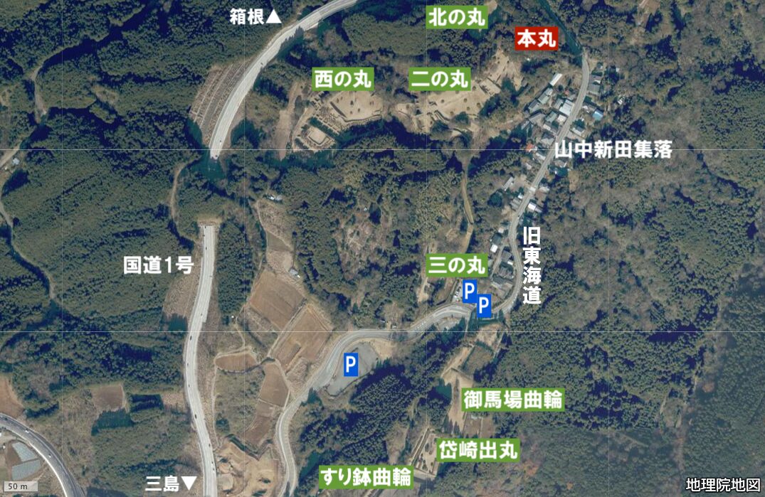 山中城縄張り図
