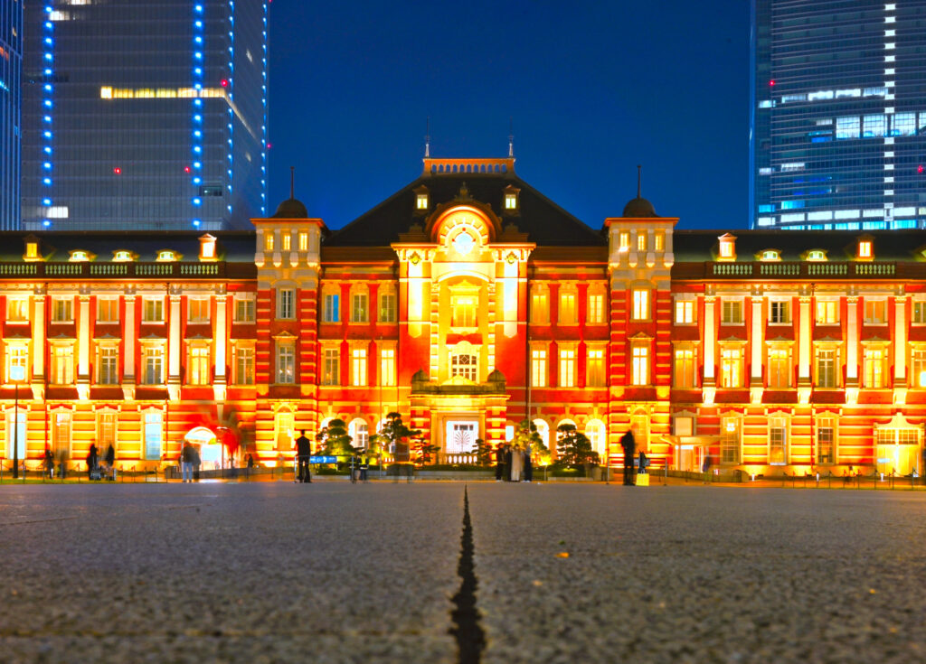 東京夜景（1）東京駅・丸の内駅前広場
