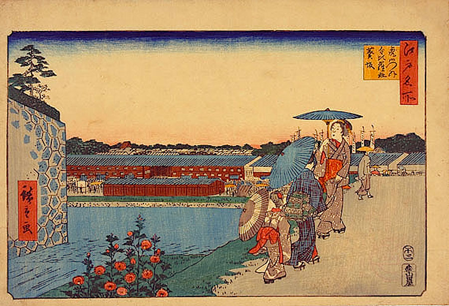 歌川広重『江戸名所 虎御門外 金比羅社 葵坂』