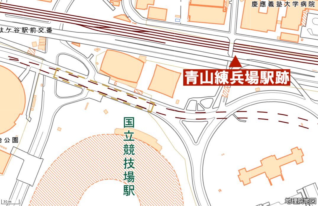 青山練兵場駅跡