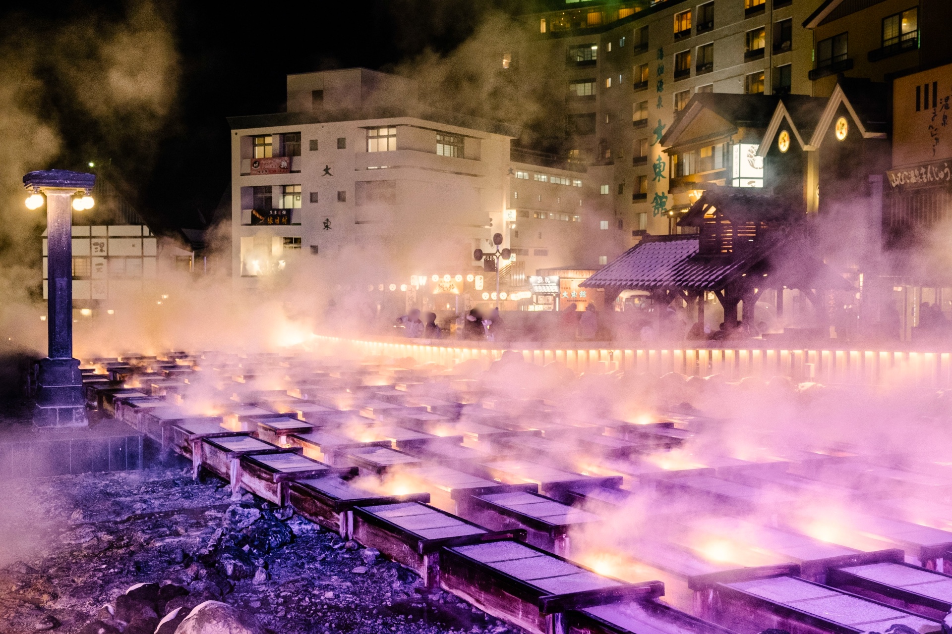 草津温泉・湯畑夜景