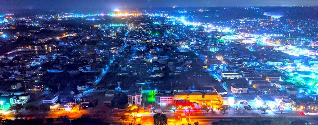 関東の夜景スポット　群馬県庁 VS 茨城県庁