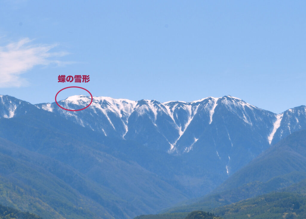 蝶ヶ岳「蝶」雪形